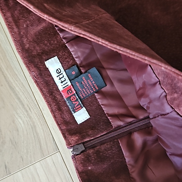 Vintage high waisted suede midi Skirt 8 - Picture 4 of 6